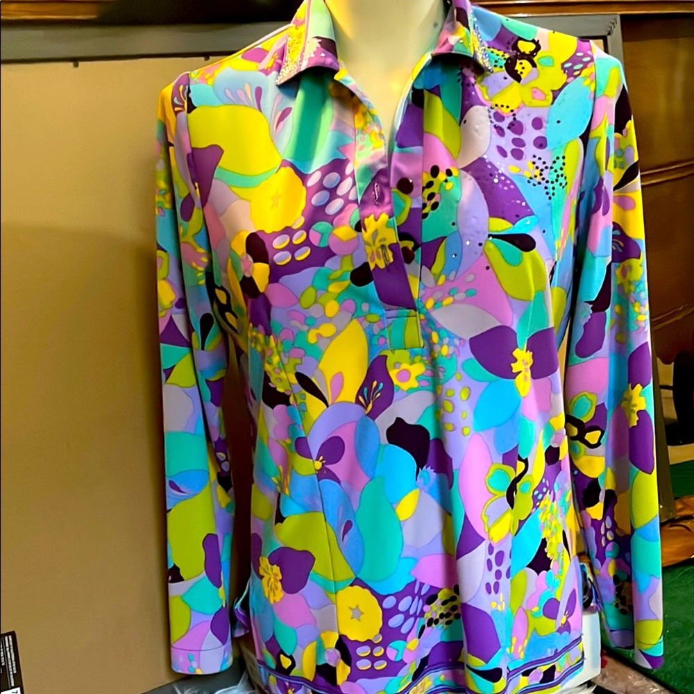 Vibrant Multicolor Floral Tunic Top